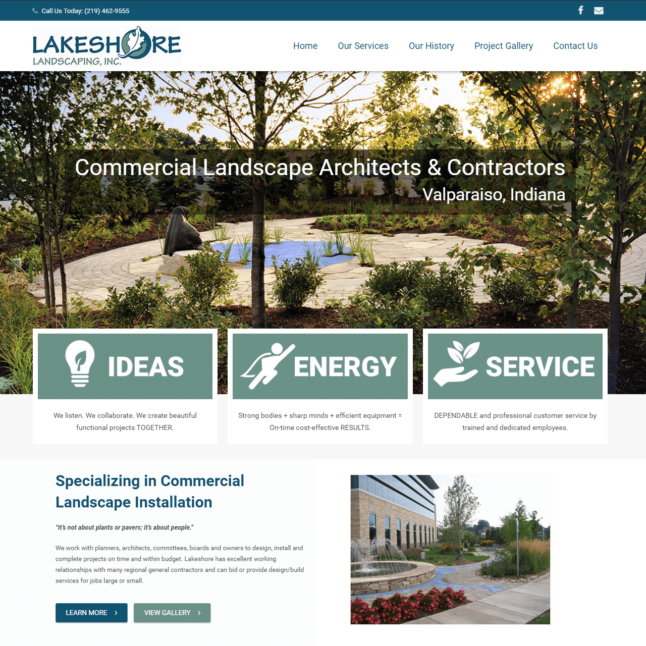 Lakeshore Landscaping Website Design Portfolio Jwm Marketing Web Design